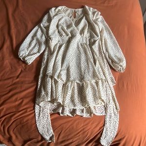 Cream and Brown Polka Dot Dress